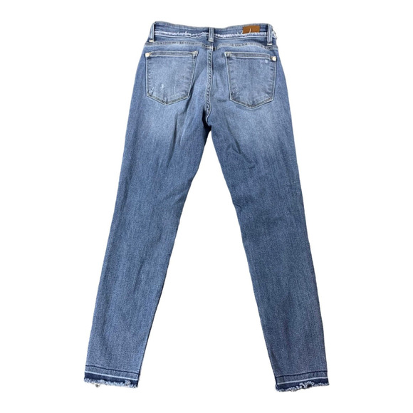 Judy Blue Jeans Womens 5 (27x25.5) Skinny Fit Distressed Crop Raw Hem - Picture 12 of 13